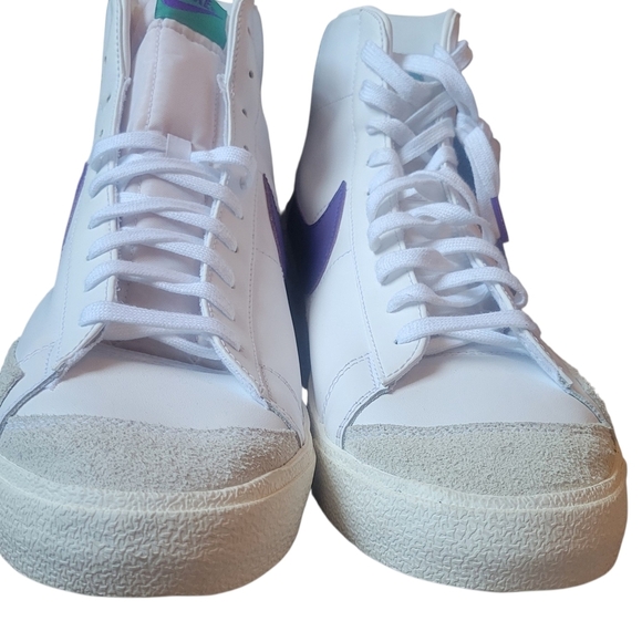 Nike Men\'s Purple Swoosh High-Top Athletic Shoes - White main image 8
